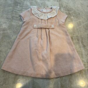 Bella Bliss Charming Pink Dress with Ruffled Collar